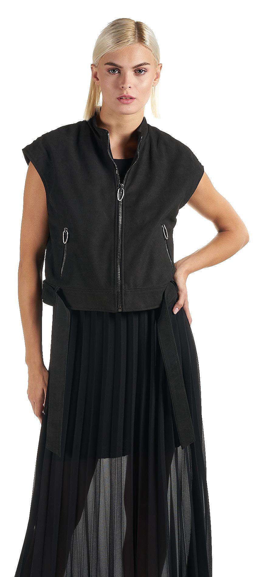 DANIELE BASTA LEATHER AND SILVER JACKET 